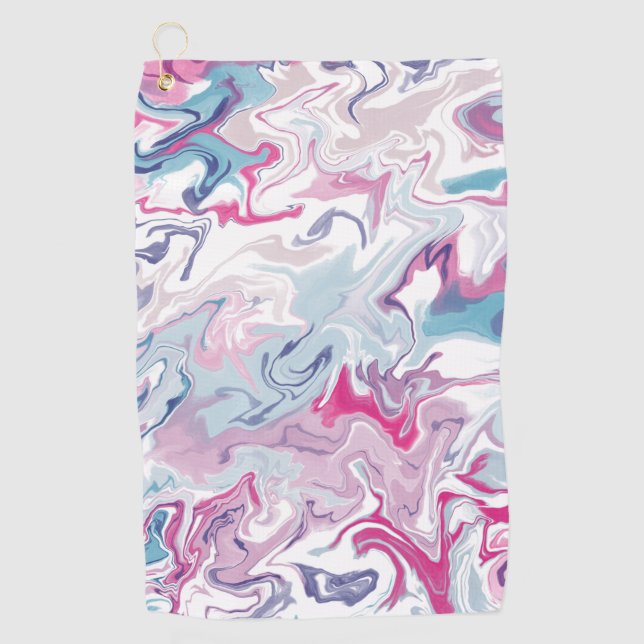 Serviette De Golf Acrylique liquide rose et bleu (Devant)
