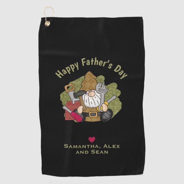 Serviette De Golf Adorable Handyman & Carpenter Garden Gnome (Devant)