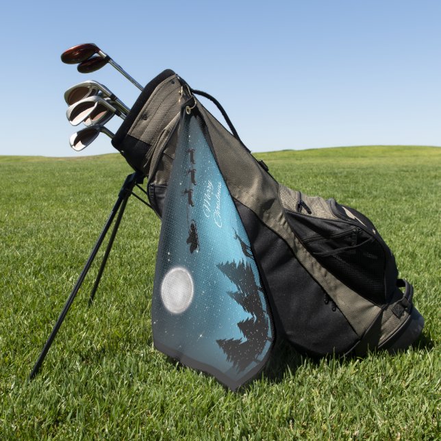 Serviette De Golf Adorable Rindeer La Nuit (Vert)