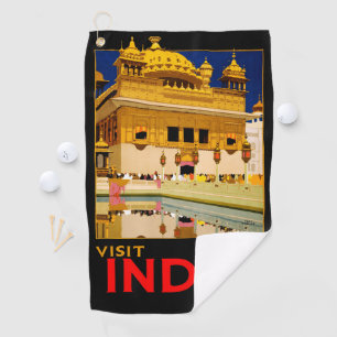 Serviette De Golf Affiche de voyage Inde art indien vintage