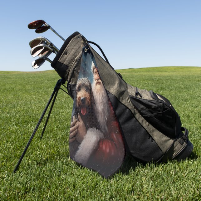 Serviette De Golf Airedale avec Noël Festif du Père Noël (Vert)