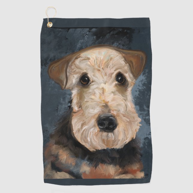 SERVIETTE DE GOLF AIREDALE TERRIER (Devant)