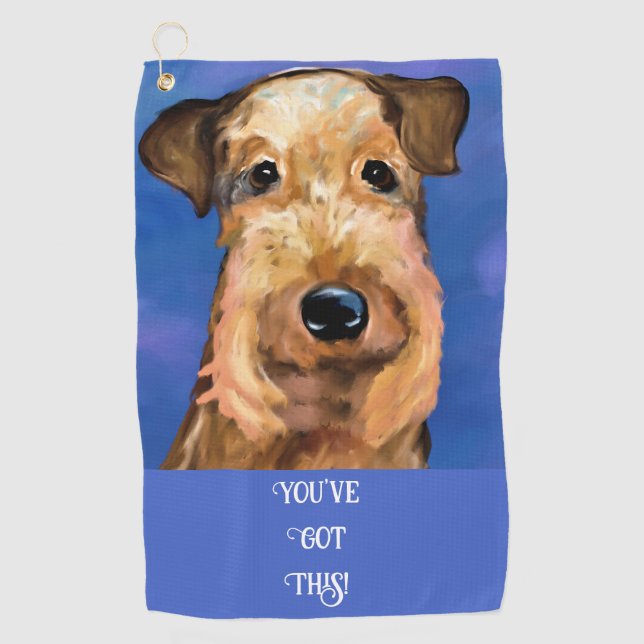 SERVIETTE DE GOLF AIREDALE TERRIER (Devant)