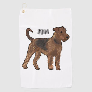 Serviette De Golf Airedale terrier dog cartoon