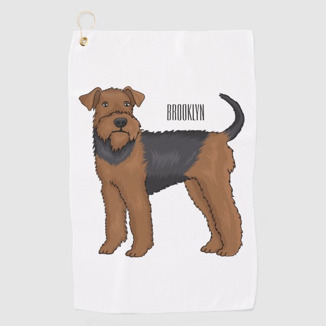 Serviette De Golf Airedale terrier dog cartoon (Devant)