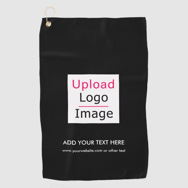 Serviette De Golf Ajouter votre logo et texte personnalisé Moderne B (Devant)