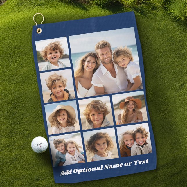 Serviette De Golf Ajouter votre propre collection de 9 photos — Peut (Personalized Golf Towel with Photos and Text)