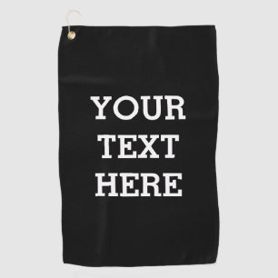 Serviette De Golf Ajouter votre propre texte personnalisé ici noir e