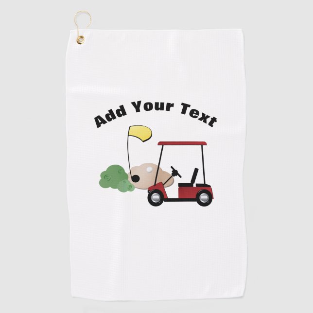 Serviette De Golf Ajouter Votre Texte Golf Towel (Devant)