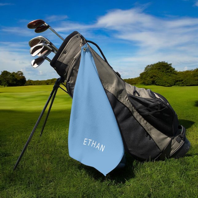 Serviette De Golf Ajoutez votre nom | Bleu (Créateur téléchargé)
