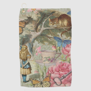 Serviette De Golf Alice Chat du Cheshire Jardin de l'Arbre Wonderlan