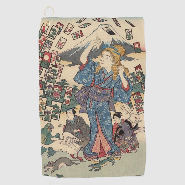 Serviette De Golf Alice Lost in Japan | Ukiyo-e Floating Wonderland (Devant)