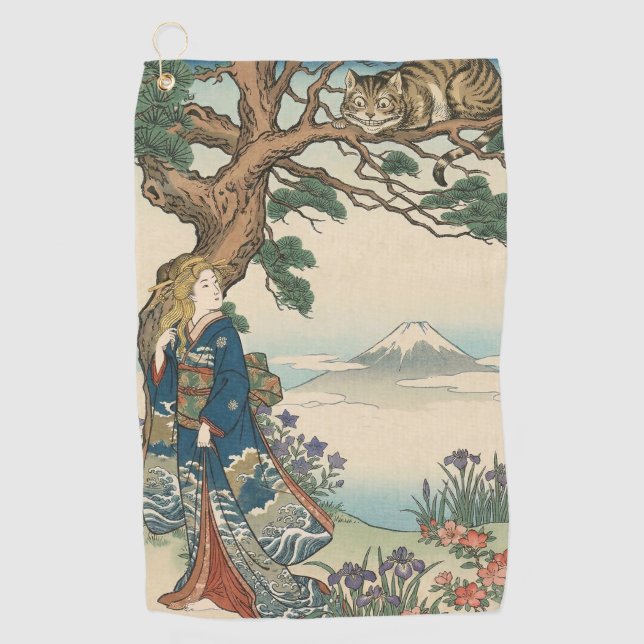 Serviette De Golf Alice Lost in Japan | Ukiyo-e Mad Journey (Devant)
