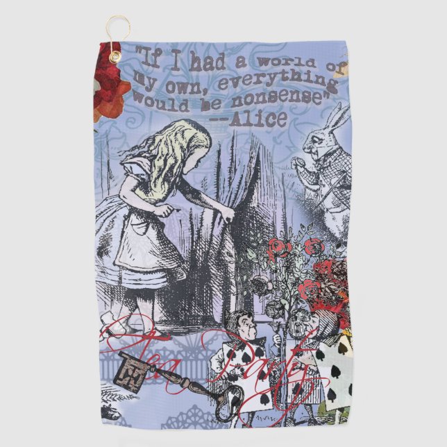 Serviette De Golf Alice nonsense rideau merveilleux - Bleu (Devant)