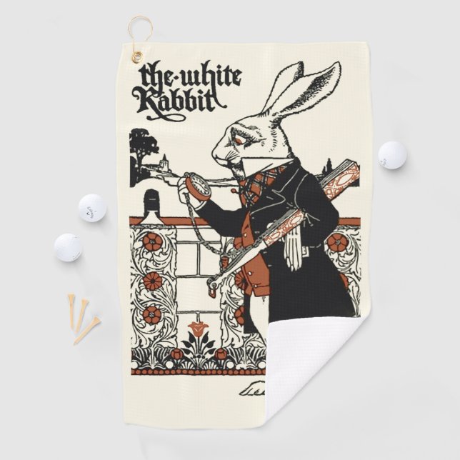 Serviette De Golf Alice White Rabbit Classic Wonderland (En situation)