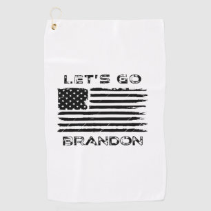 Serviette De Golf Allez Brandon Funny Biden Chant Distressed Drapeau
