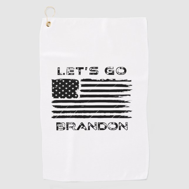 Serviette De Golf Allez Brandon Funny Biden Chant Distressed Drapeau (Devant)