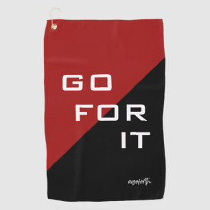 Serviette De Golf Allez pour géométrique moderne rouge et noir il