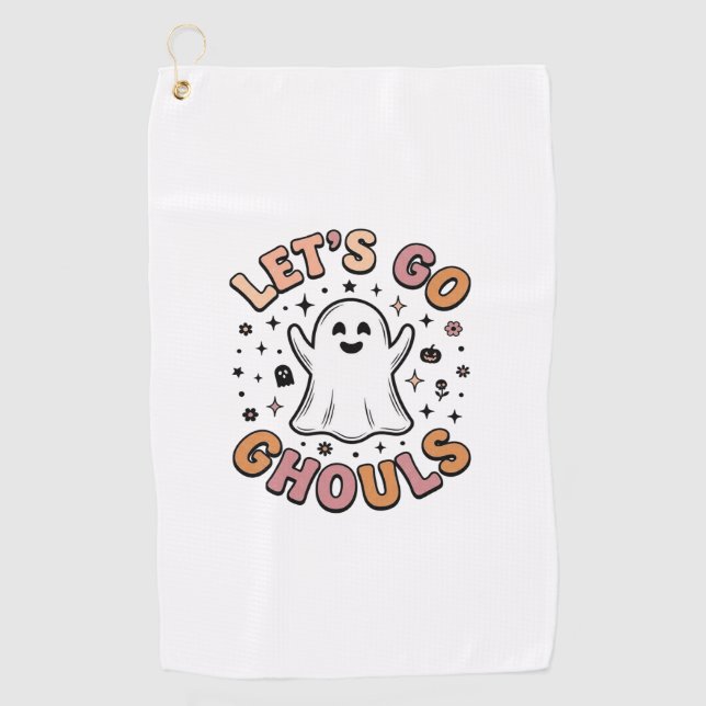 Serviette De Golf Allons-y les fantômes Halloween Mignon Fantôme  (Devant)