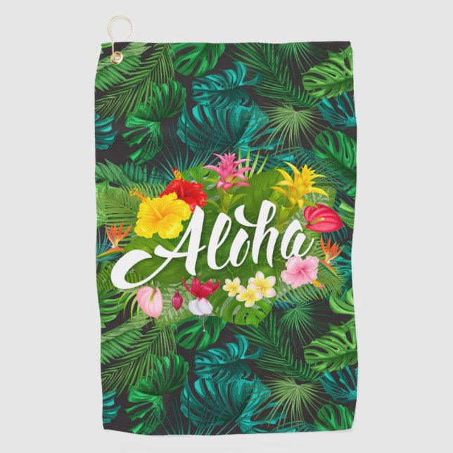 Serviette De Golf Aloha sous les tropiques  (Devant)