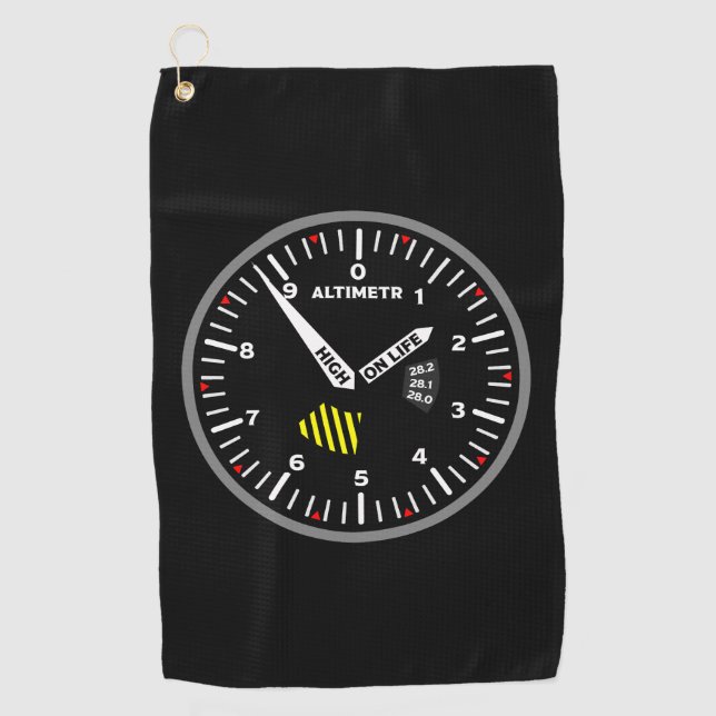 Serviette De Golf Altimetr Pilote Aviation Geek (Devant)