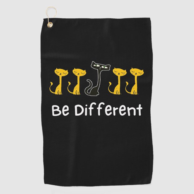 Serviette De Golf Amateur de chat soyez différent (Devant)