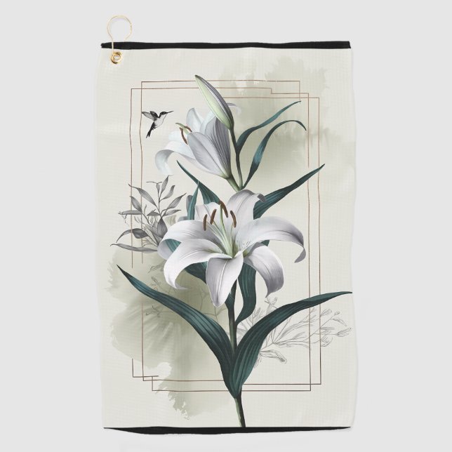 Serviette De Golf Amazon Lily Art - Style or & Scandi (Devant)