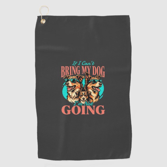Serviette De Golf Amenez mon chien amateur de chien rétro (Devant)