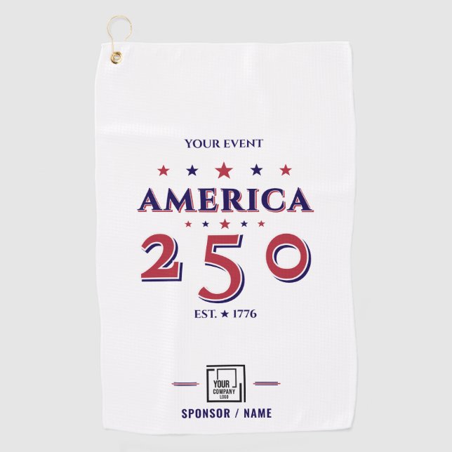 Serviette De Golf America 250 Patriotic Corporate Logo 2026 Golfer (Devant)