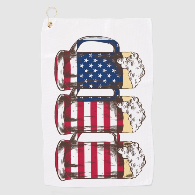 Serviette de golf AMERICAN Beer (Devant)