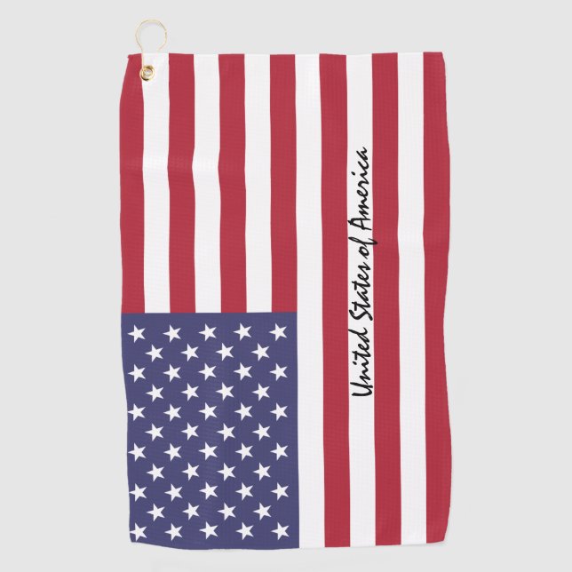 Serviette De Golf American Flag & golf USA états /sports Washington (Devant)