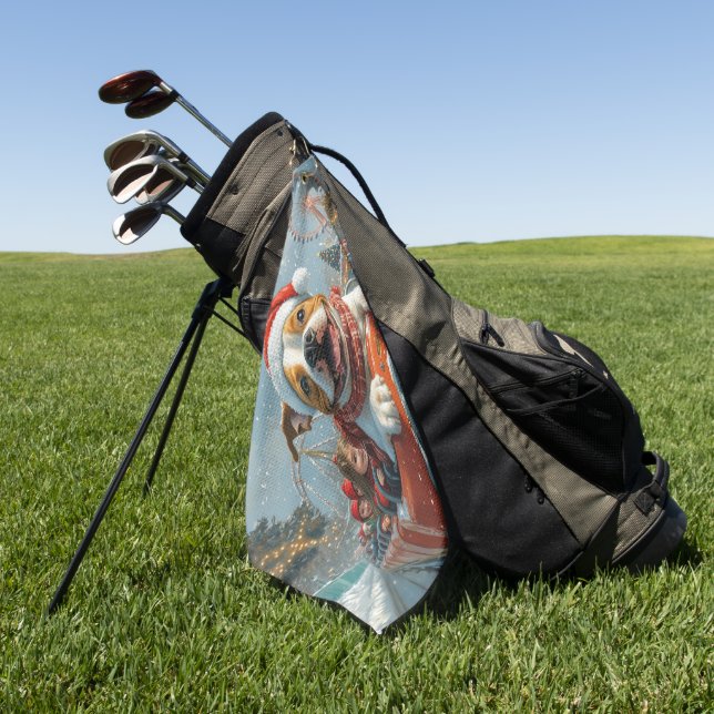 Serviette De Golf American Staffordshire Chien Noël (Vert)