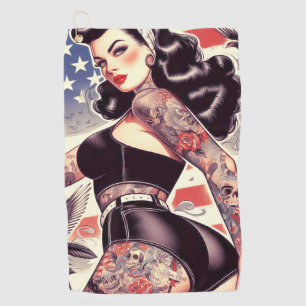 Serviette De Golf American Tattoo Pin-up