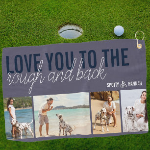 Serviette De Golf Amour à toi jusqu'au Rough et Retour 4 Photo Bleu 
