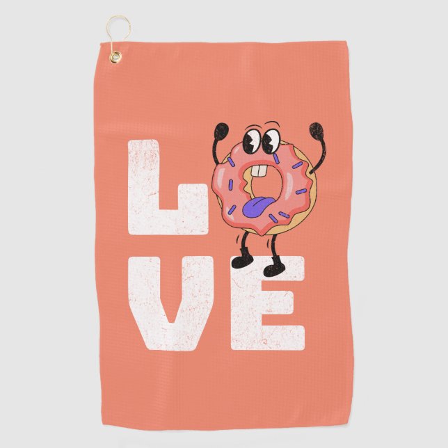 Serviette De Golf Amour de Donut (Devant)