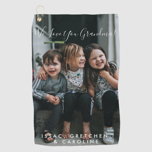 Serviette De Golf Amour personnalisé Vous Grand-mère Photo manuscrit (Devant)