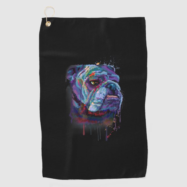 Serviette De Golf Amoureux de les chiens| English Bulldog Gig. angla (Devant)