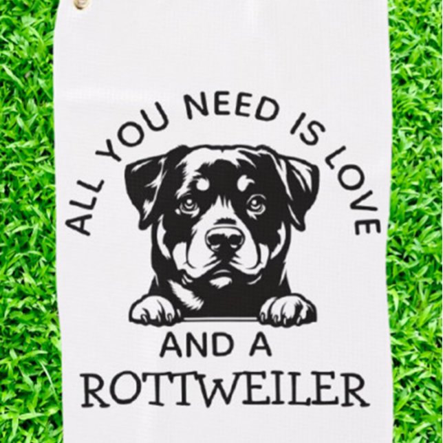 Serviette De Golf Amoureux de Rottweiler (Show your love for Rottweilers on the green with this unique golf towel.  )