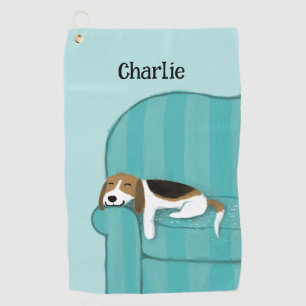 Serviette De Golf Amoureux des chiens Beagle mignon personnalisé