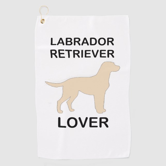 Serviette De Golf amoureux du labrador jaune (Devant)