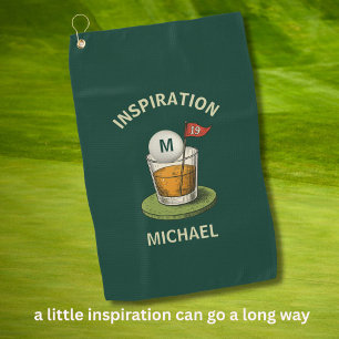Serviette De Golf Amusant Boisson Inspirante 19ème Trou Monogramme N