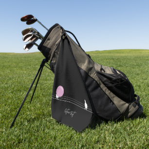 Serviette De Golf Amusant Bubblegum Birds on a Wire Black