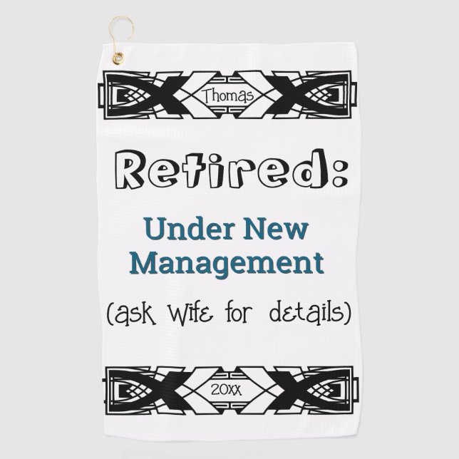 Serviette De Golf Amusante Retraite Plaisanter Fini Célébration du t (Devant)