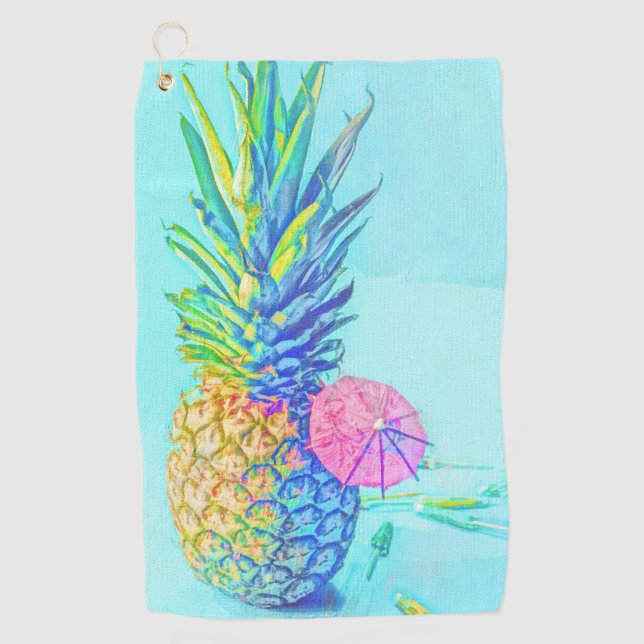 Serviette De Golf Ananas Tropical (Devant)