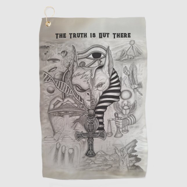 Serviette De Golf Anciens Aliens, Anubis (Devant)