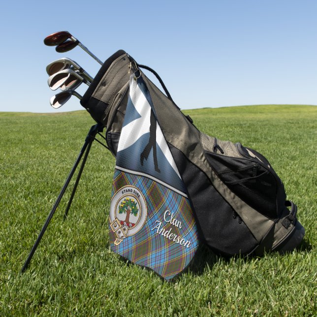 Serviette De Golf Anderson Tartan Golf Personnalisé (pour lui) (Vert)