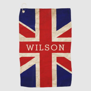 Serviette De Golf Angleterre Rustic Personnalisé Drapeau de golf ser