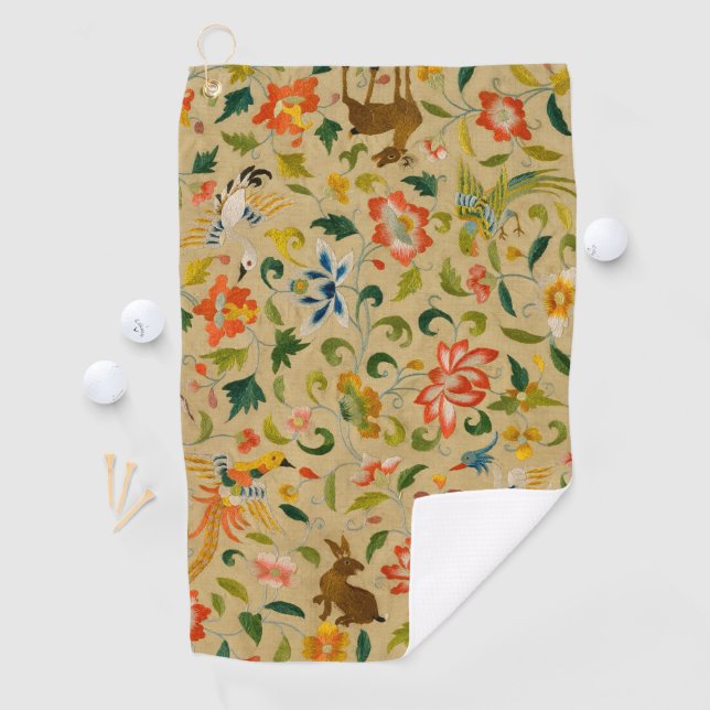 Serviette De Golf Animal Antique Cheval Oiseau Deer Rabbit (En situation)