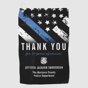 Serviette De Golf Anniversaire de la retraite de la police Ligne ble