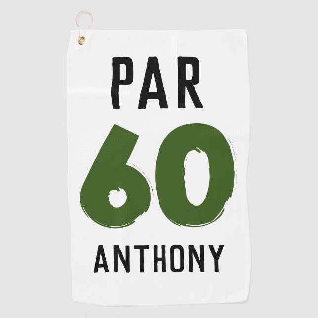 Serviette De Golf Anniversaire Golfer Funny 60e heureux papa Par (Devant)